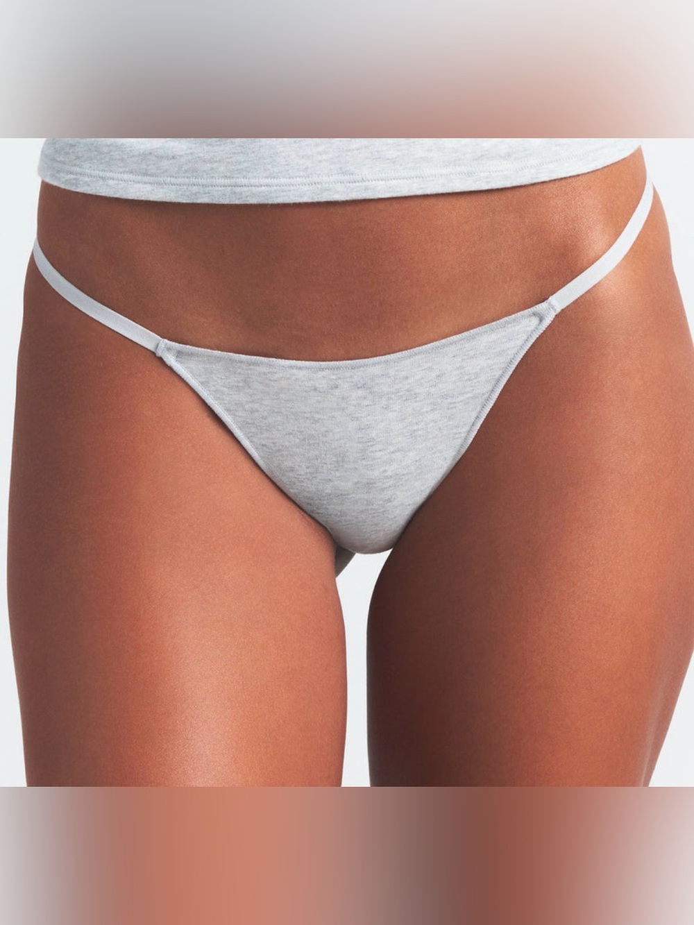 ✨ SKIMS Lightweight Cotton String Thong | Light Heather Grey  | S ✨